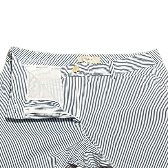 Talbots Women’s Blue And White Pinstripe Petal Pusher Cropped Pant, Size 6 - Picture 3 of 7